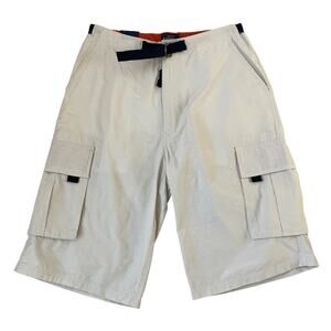 Sonoma Skater Baggy Cargo Shorts Men 33 Cement White Web Belt Utility Gorpcore
